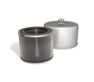 Air filters with integrated silencer