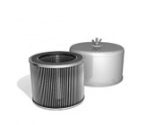 Air filters with integrated silencer